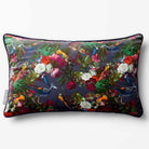 Manor House Garden | Sustainable Velvet Rectangle Cushion - Graphite 50 x 30 cm Piped by Izabela Peters