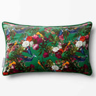 Manor House Garden | Sustainable Velvet Rectangle Cushion - Emerald Green 50 x 30 cm Piped by Izabela Peters