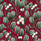 Mistletoe Christmas napkin print in burgundy