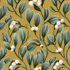 Mistletoe Christmas table runner print in gold