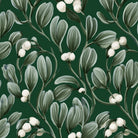 Mistletoe Christmas table runner print in green