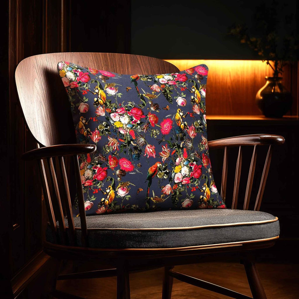 Monkey Puzzle | Sustainable Velvet Cushion - Graphite 40 x 40 cm Standard by Izabela Peters