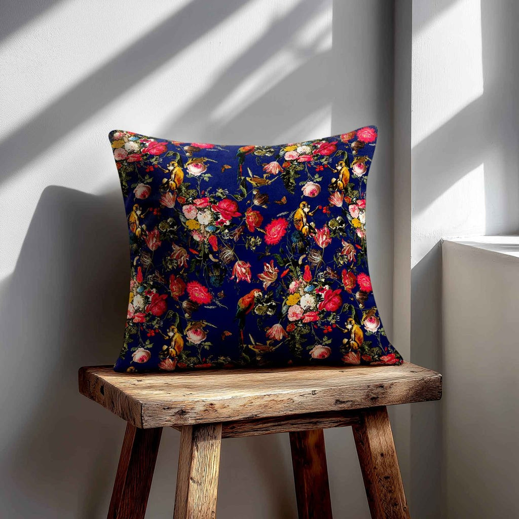 Monkey Puzzle | Sustainable Velvet Cushion - Midnight 40 x 40 cm Standard by Izabela Peters
