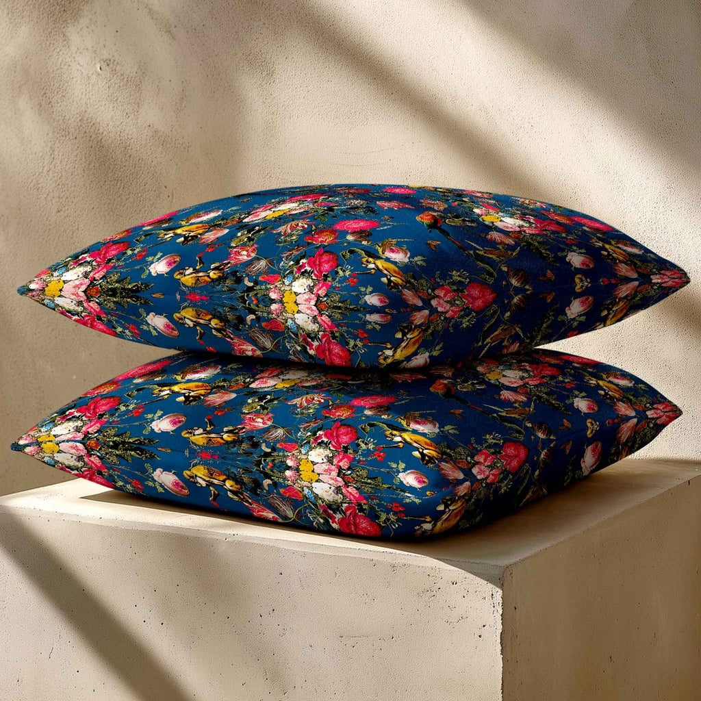 Monkey Puzzle | Sustainable Velvet Cushion - Estate Blue 40 x 40 cm Standard by Izabela Peters