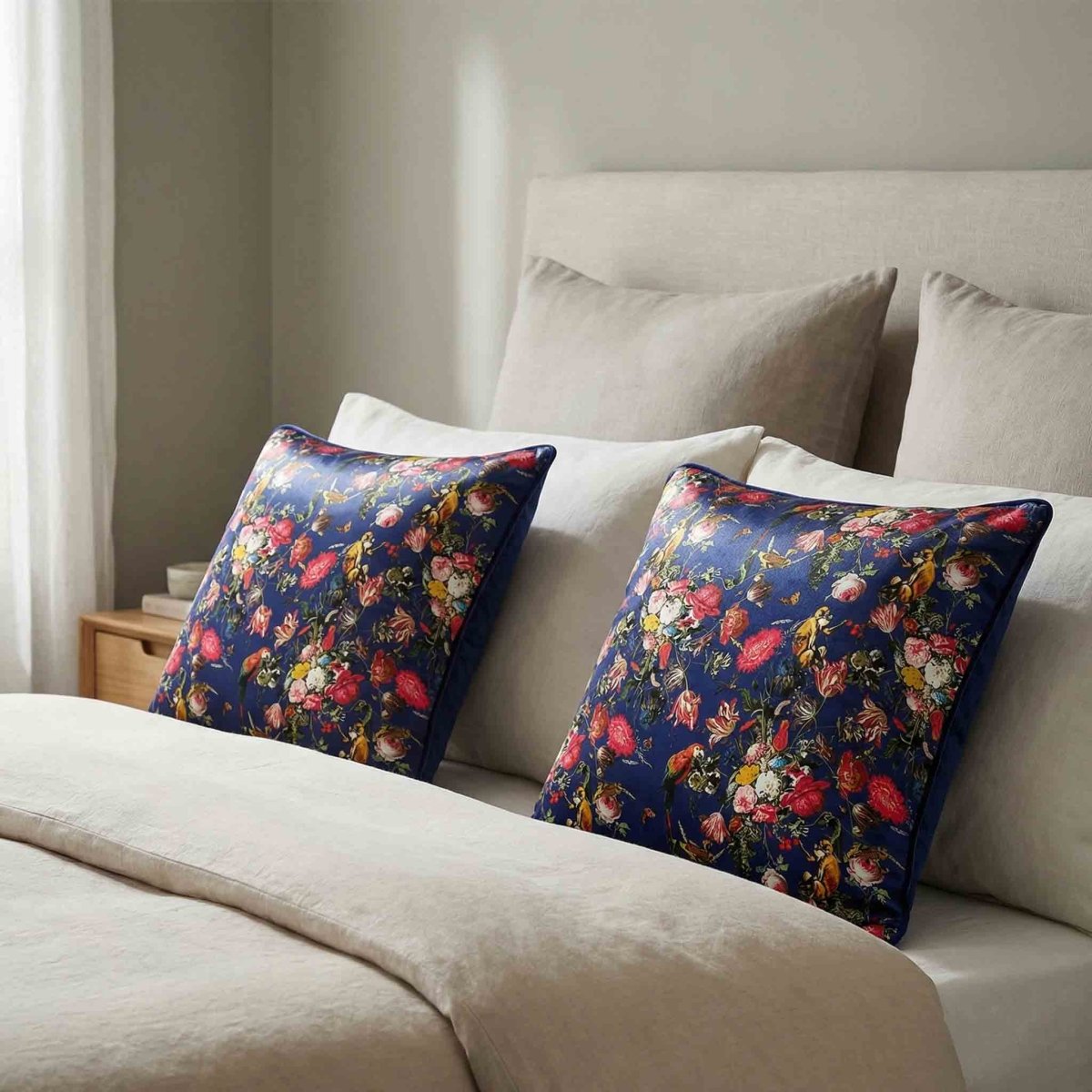 Monkey Puzzle | Sustainable Velvet Cushion - Midnight 40 x 40 cm Standard by Izabela Peters