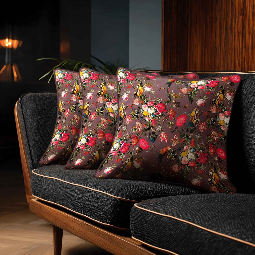 Monkey Puzzle | Sustainable Velvet Cushion - Italian Grape 40 x 40 cm Standard by Izabela Peters