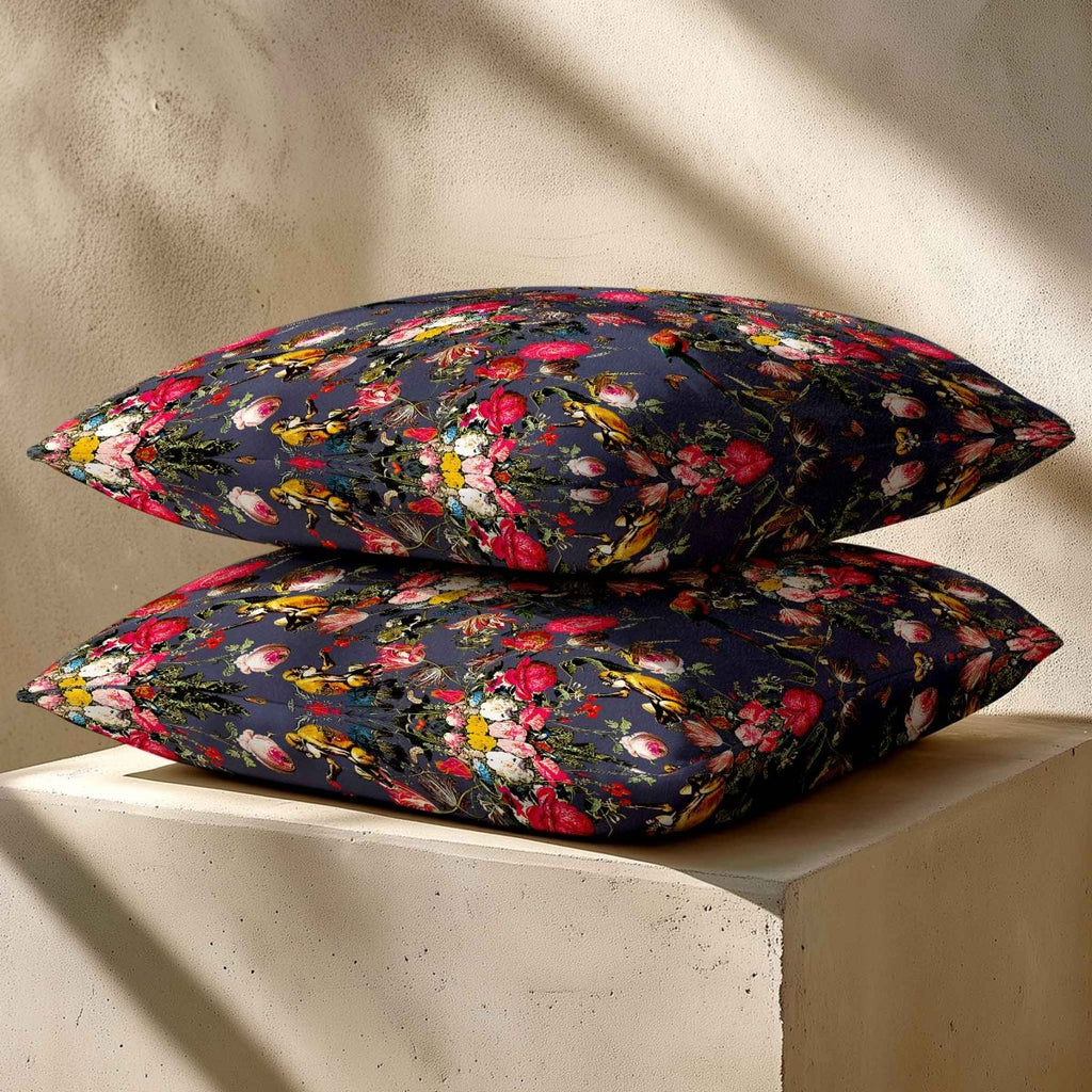 Monkey Puzzle | Sustainable Velvet Cushion - Graphite 40 x 40 cm Standard by Izabela Peters