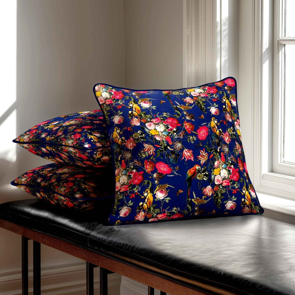 Monkey Puzzle | Sustainable Velvet Cushion - Midnight 40 x 40 cm Standard by Izabela Peters