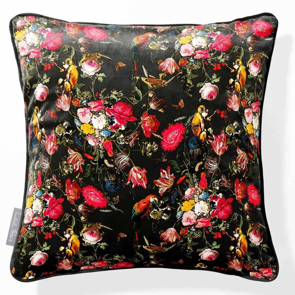 Monkey Puzzle | Sustainable Velvet Cushion - Italian Grape 40 x 40 cm Classic by Izabela Peters