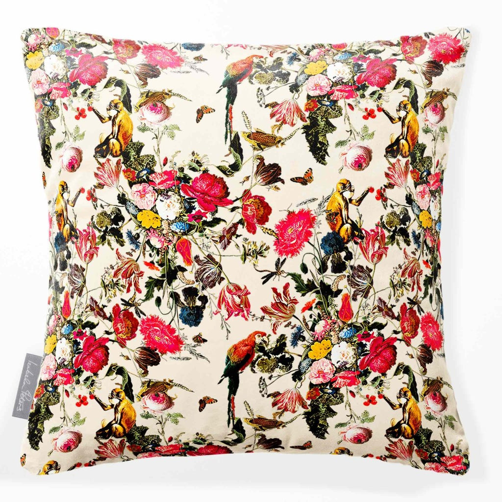 Monkey Puzzle | Sustainable Velvet Cushion - Ivory Cream 40 x 40 cm Smooth by Izabela Peters