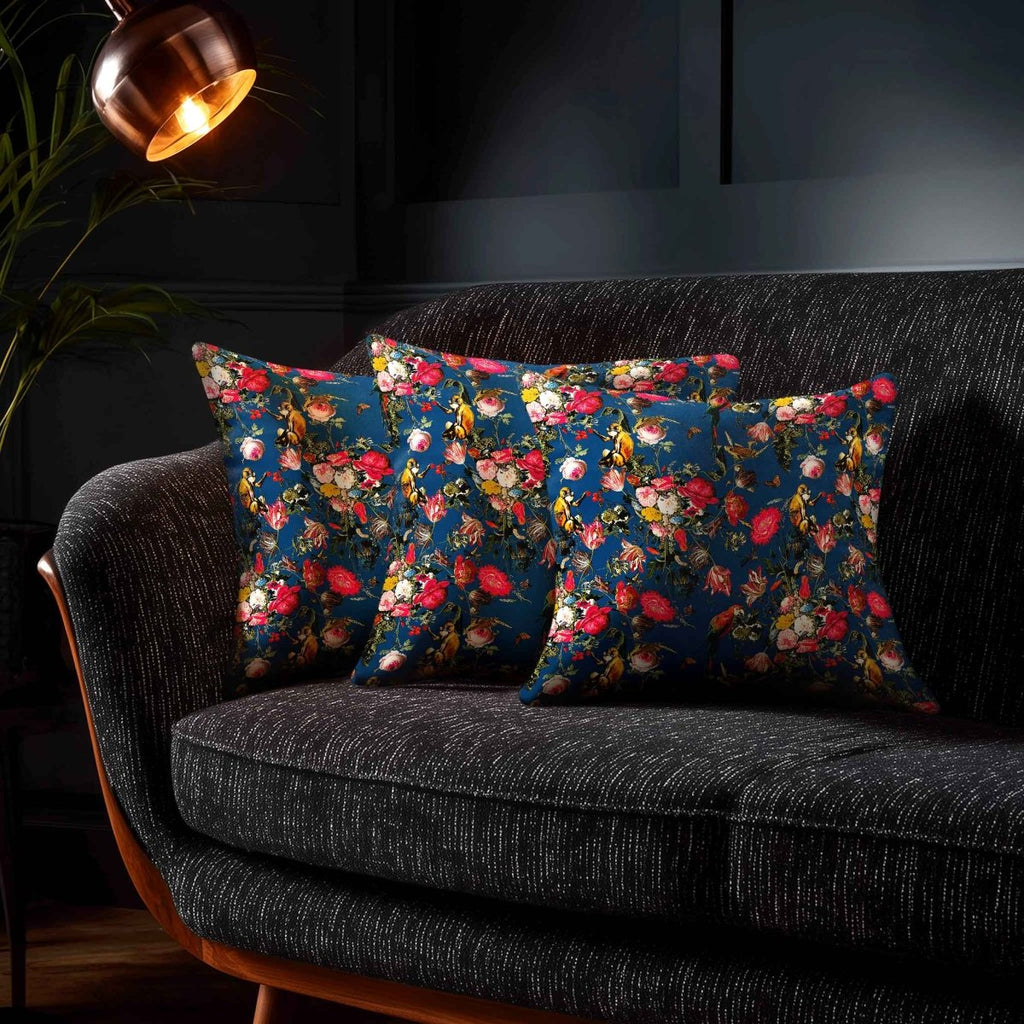 Monkey Puzzle | Sustainable Velvet Cushion - Estate Blue 40 x 40 cm Standard by Izabela Peters