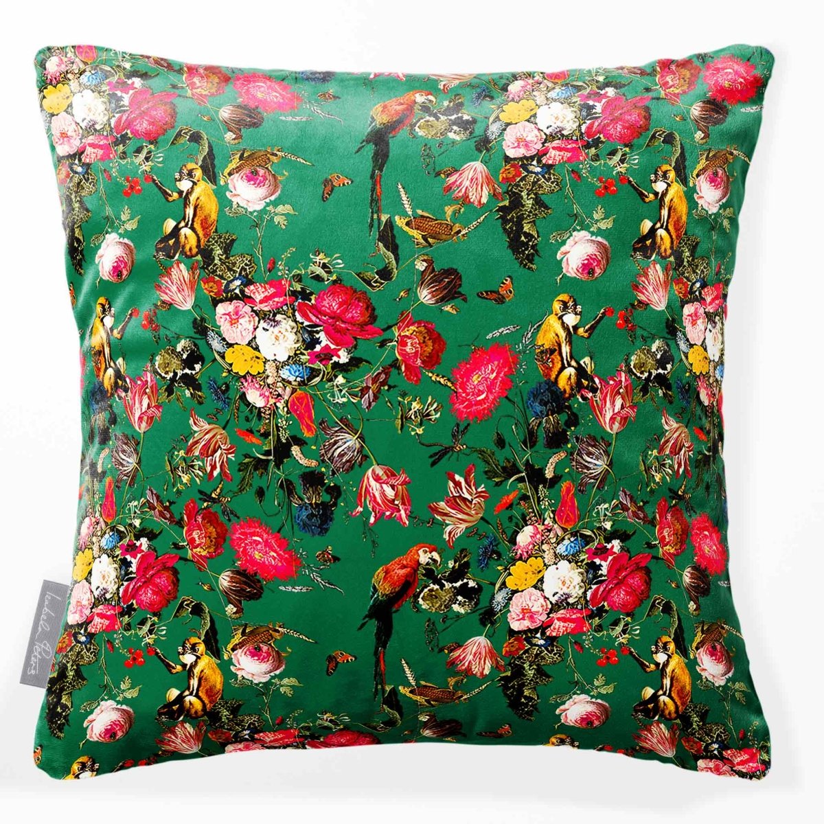 Monkey Puzzle | Sustainable Velvet Cushion - Emerald Green 40 x 40 cm Smooth by Izabela Peters