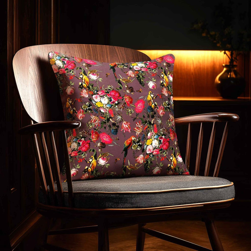 Monkey Puzzle | Sustainable Velvet Cushion - Italian Grape 40 x 40 cm Standard by Izabela Peters