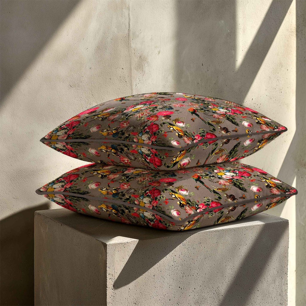 Monkey Puzzle | Sustainable Velvet Cushion - Dovedale Stone 40 x 40 cm Standard by Izabela Peters