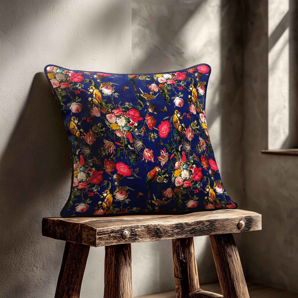 Monkey Puzzle | Sustainable Velvet Cushion - Midnight 40 x 40 cm Standard by Izabela Peters