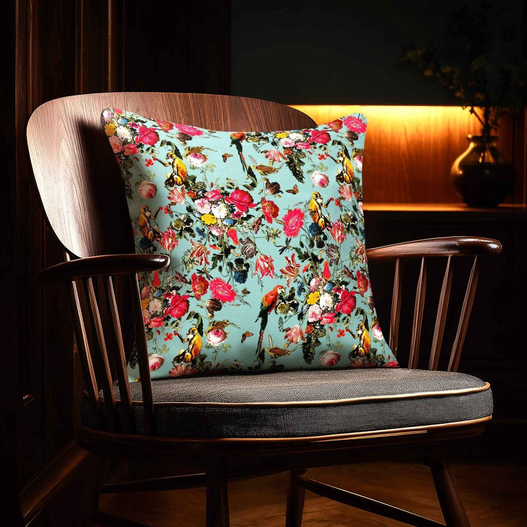 Monkey Puzzle | Sustainable Velvet Cushion - Blue Surf 40 x 40 cm Standard by Izabela Peters