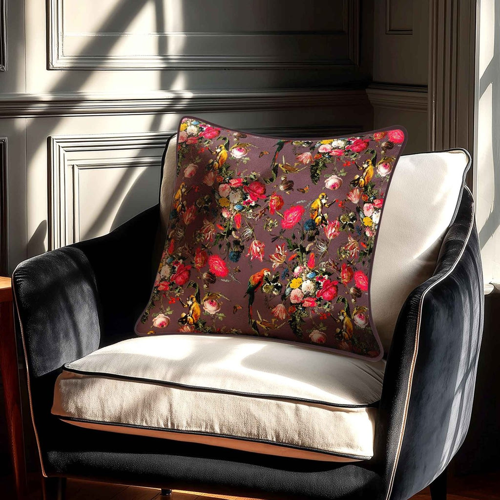 Monkey Puzzle | Sustainable Velvet Cushion - Italian Grape 40 x 40 cm Standard by Izabela Peters