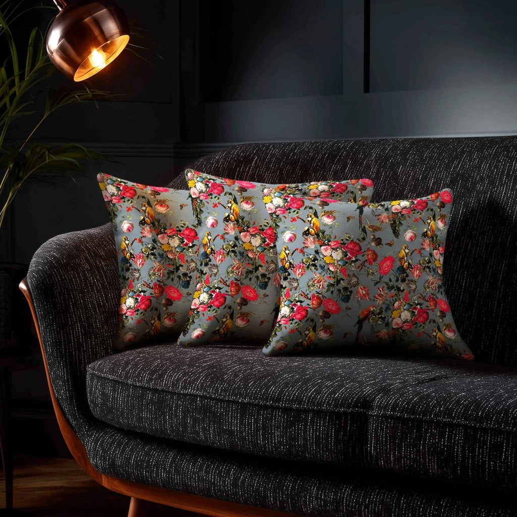 Monkey Puzzle | Sustainable Velvet Cushion - French Grey 40 x 40 cm Standard by Izabela Peters