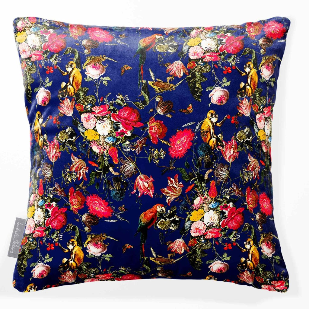 Monkey Puzzle | Sustainable Velvet Cushion - Midnight 40 x 40 cm Smooth by Izabela Peters