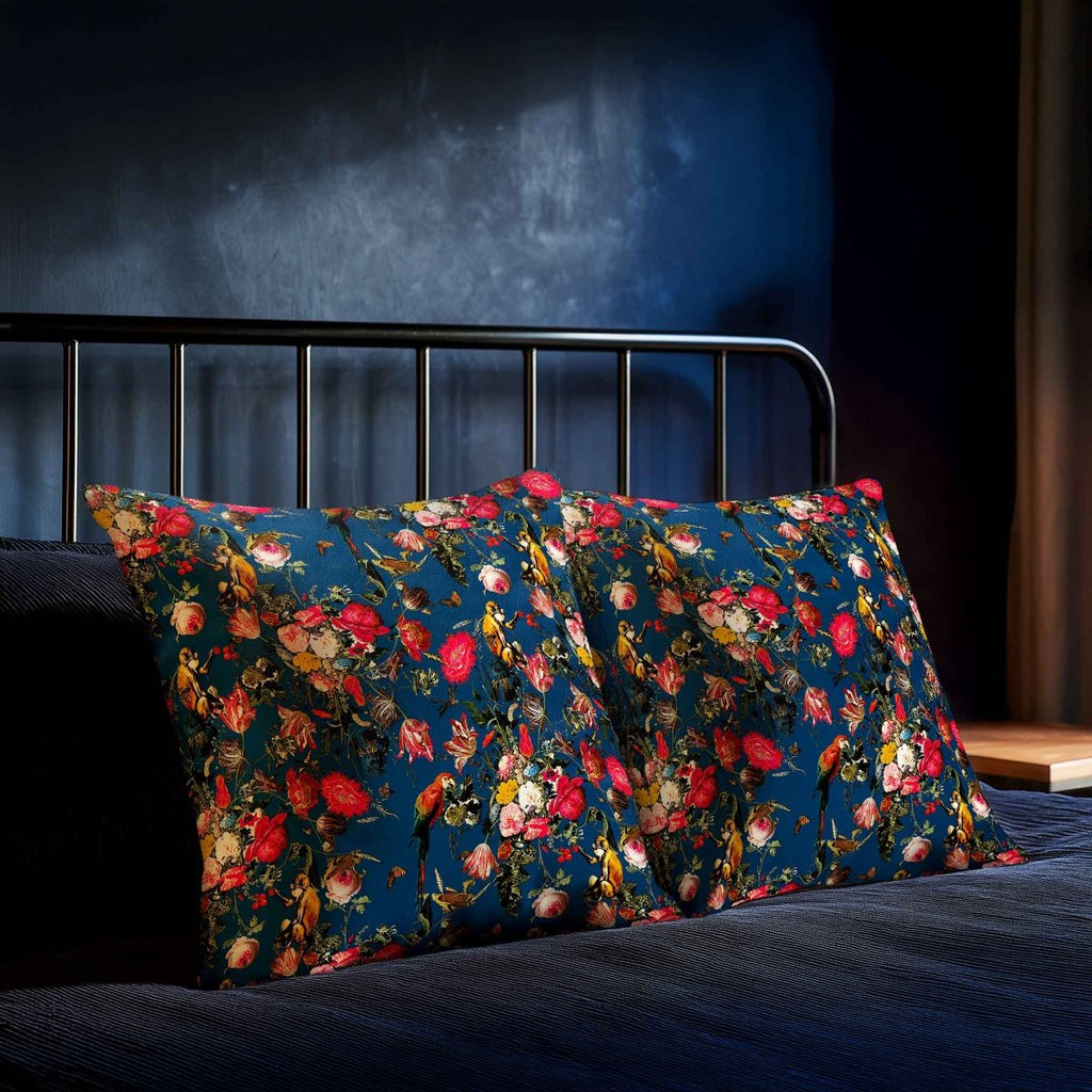 Monkey Puzzle | Sustainable Velvet Cushion - Estate Blue 40 x 40 cm Standard by Izabela Peters