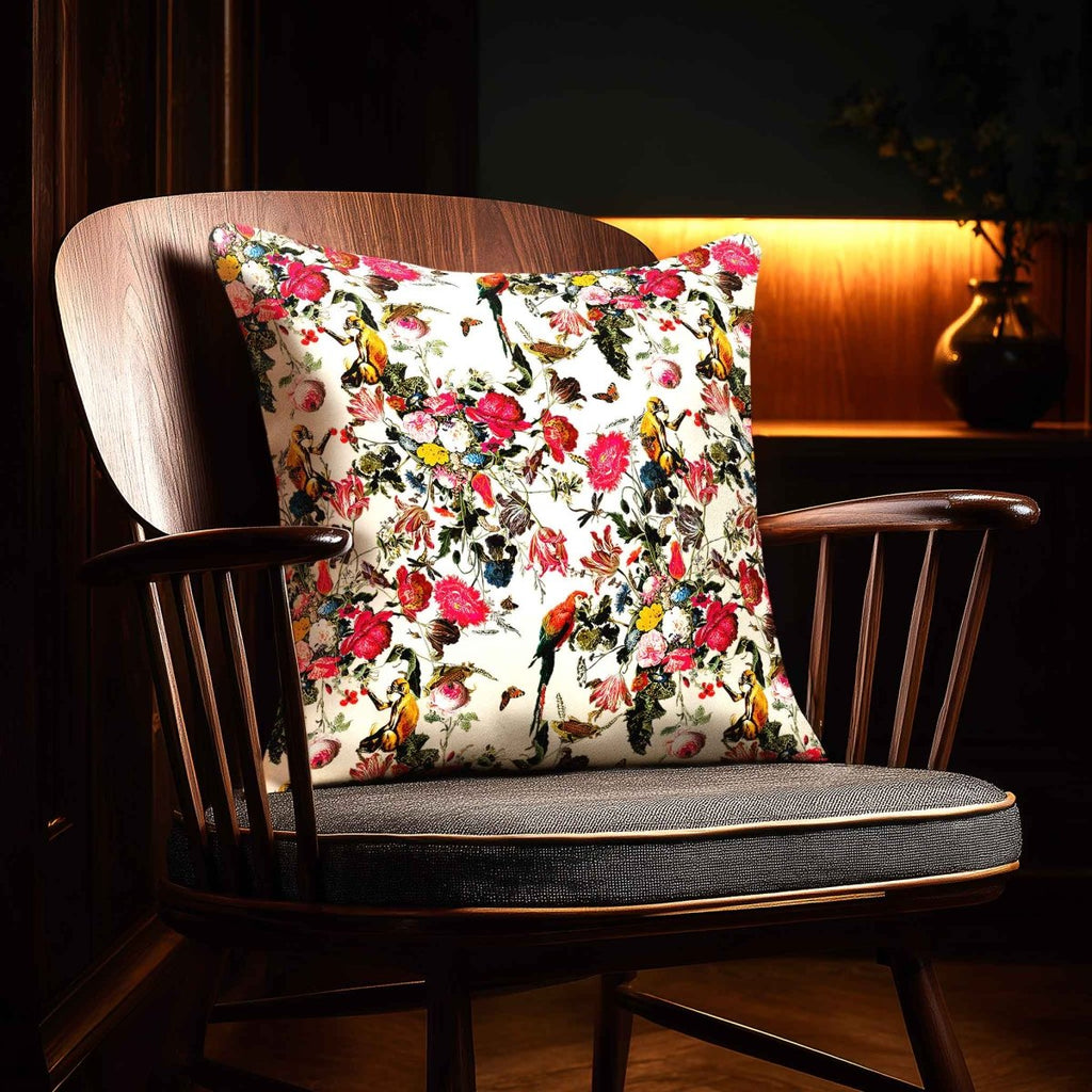 Monkey Puzzle | Sustainable Velvet Cushion - Ivory Cream 40 x 40 cm Standard by Izabela Peters