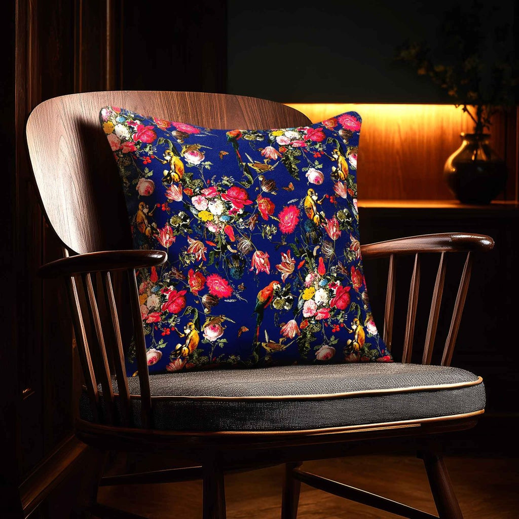 Monkey Puzzle | Sustainable Velvet Cushion - Midnight 40 x 40 cm Standard by Izabela Peters