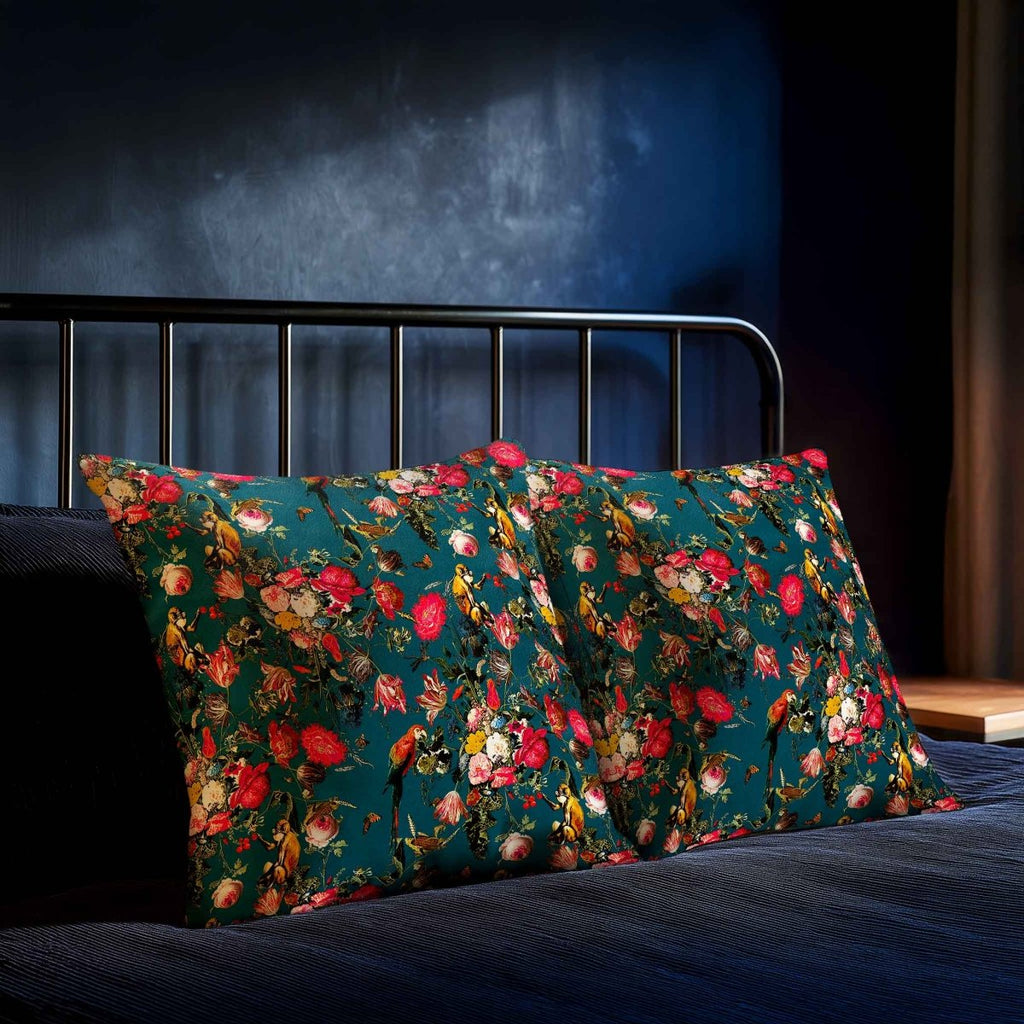 Monkey Puzzle | Sustainable Velvet Cushion - Teal 40 x 40 cm Standard by Izabela Peters