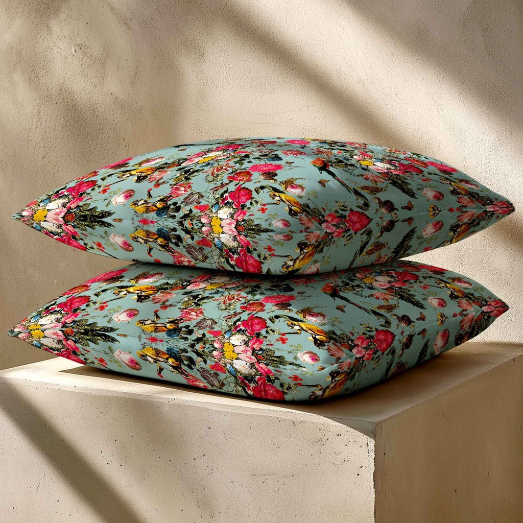 Monkey Puzzle | Sustainable Velvet Cushion - Blue Surf 40 x 40 cm Standard by Izabela Peters