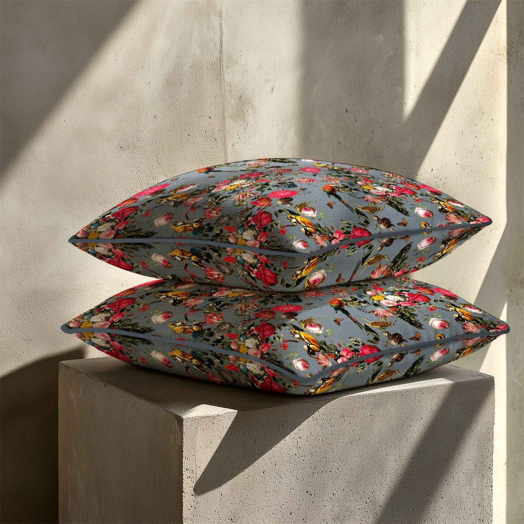 Monkey Puzzle | Sustainable Velvet Cushion - French Grey 40 x 40 cm Standard by Izabela Peters