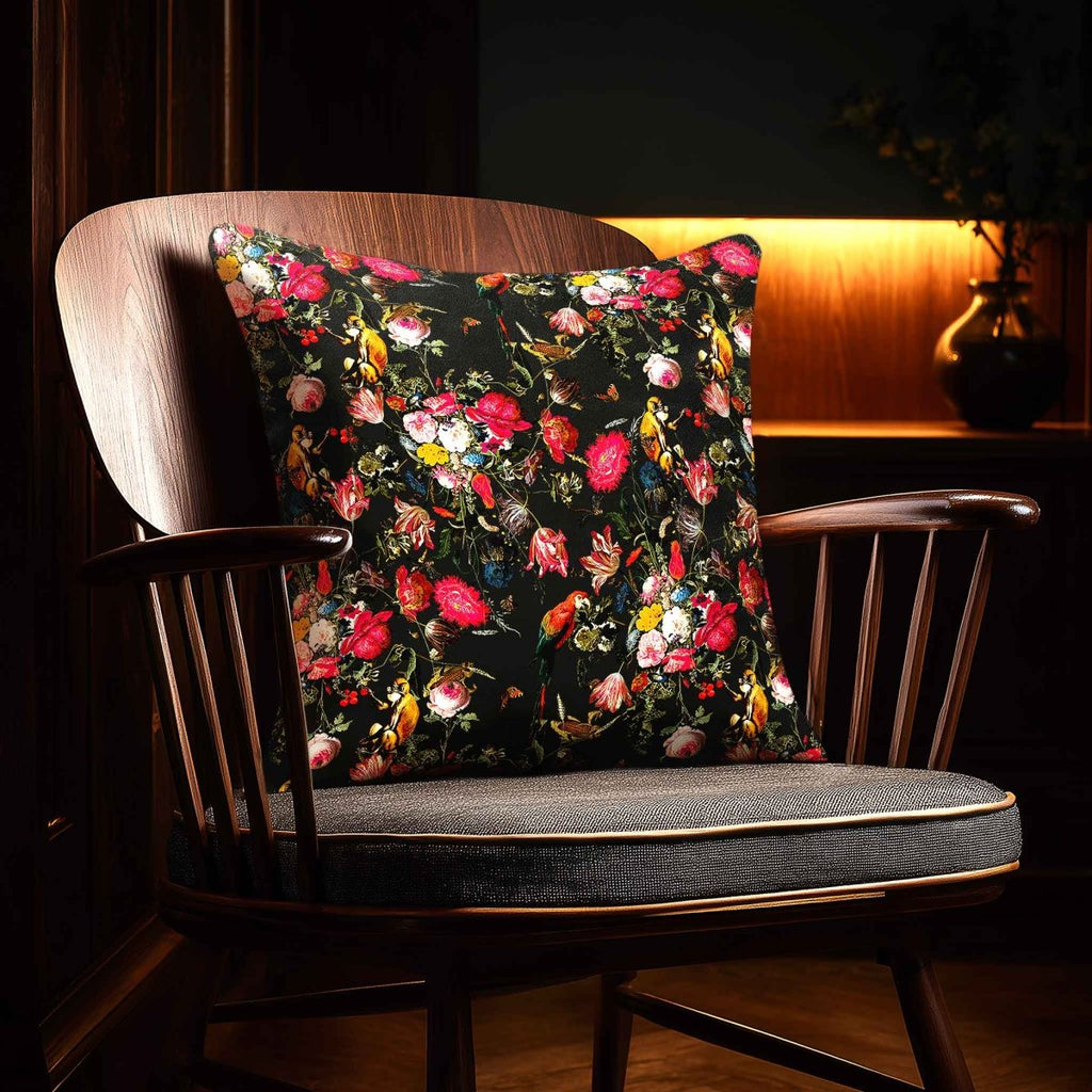 Monkey Puzzle | Sustainable Velvet Cushion - Charcoal 40 x 40 cm Standard by Izabela Peters