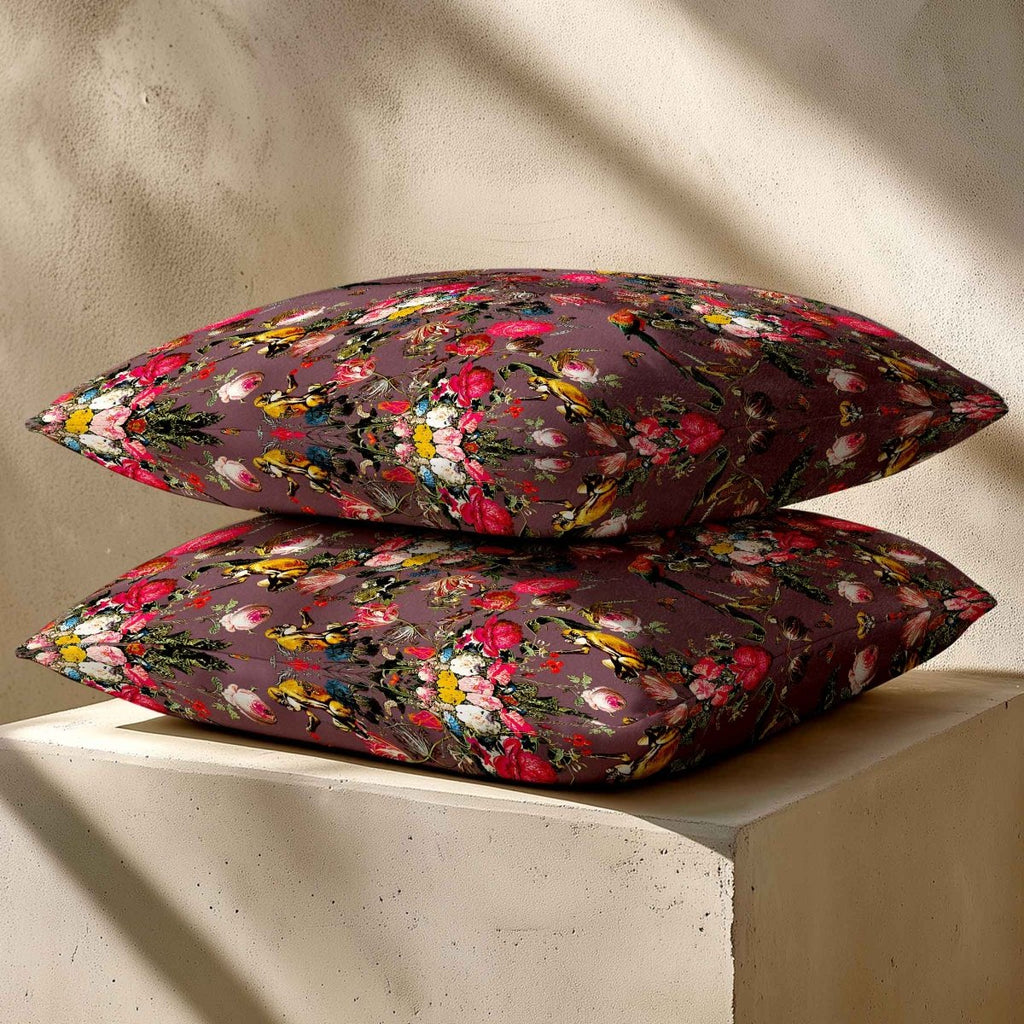 Monkey Puzzle | Sustainable Velvet Cushion - Italian Grape 40 x 40 cm Standard by Izabela Peters