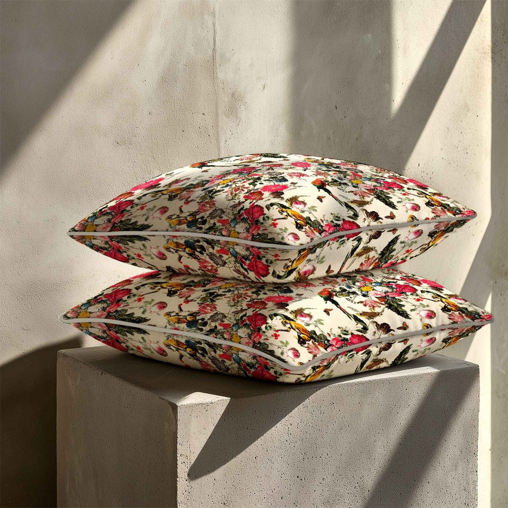 Monkey Puzzle | Sustainable Velvet Cushion - Ivory Cream 40 x 40 cm Standard by Izabela Peters