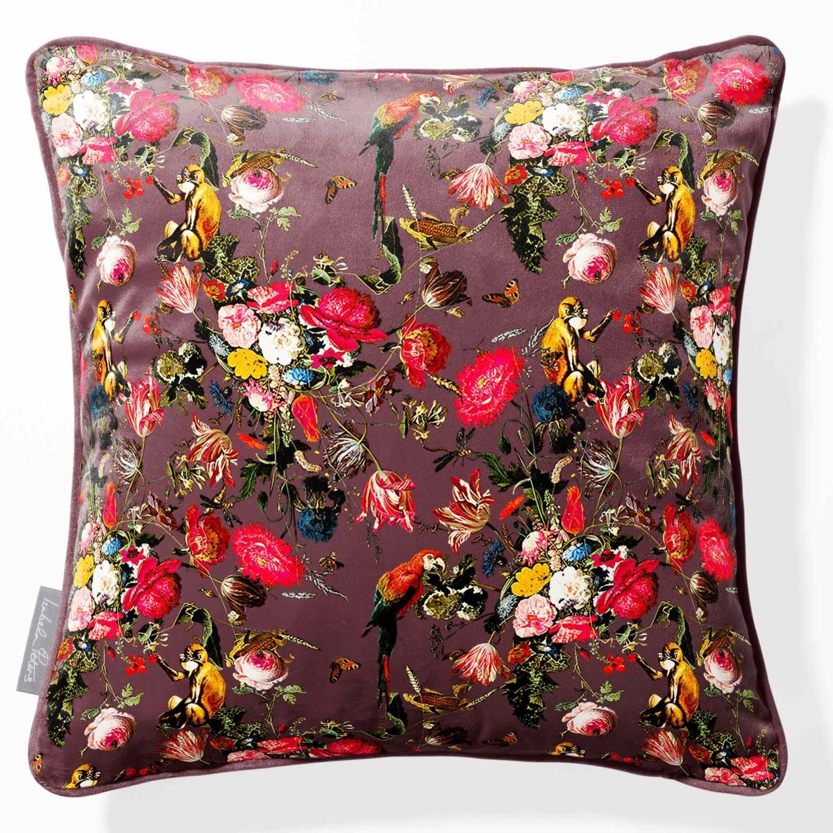 Monkey Puzzle | Sustainable Velvet Cushion - Dovedale Stone 40 x 40 cm Classic by Izabela Peters
