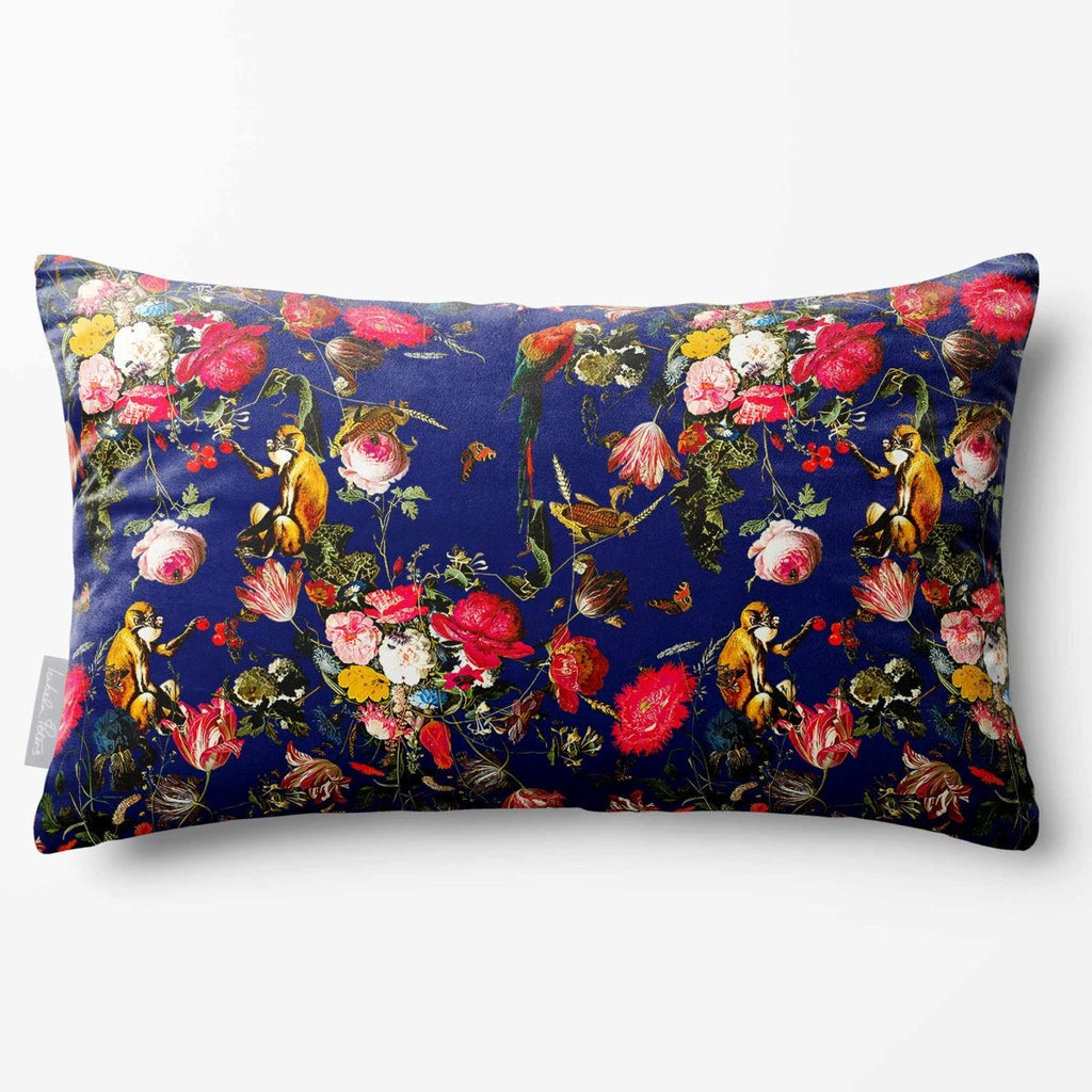 Monkey Puzzle | Sustainable Velvet Rectangle Cushion - Midnight 50 x 30 cm Standard by Izabela Peters