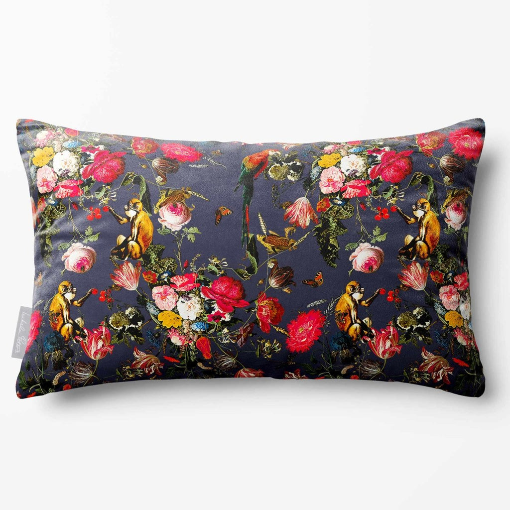 Monkey Puzzle | Sustainable Velvet Rectangle Cushion - Graphite 50 x 30 cm Standard by Izabela Peters