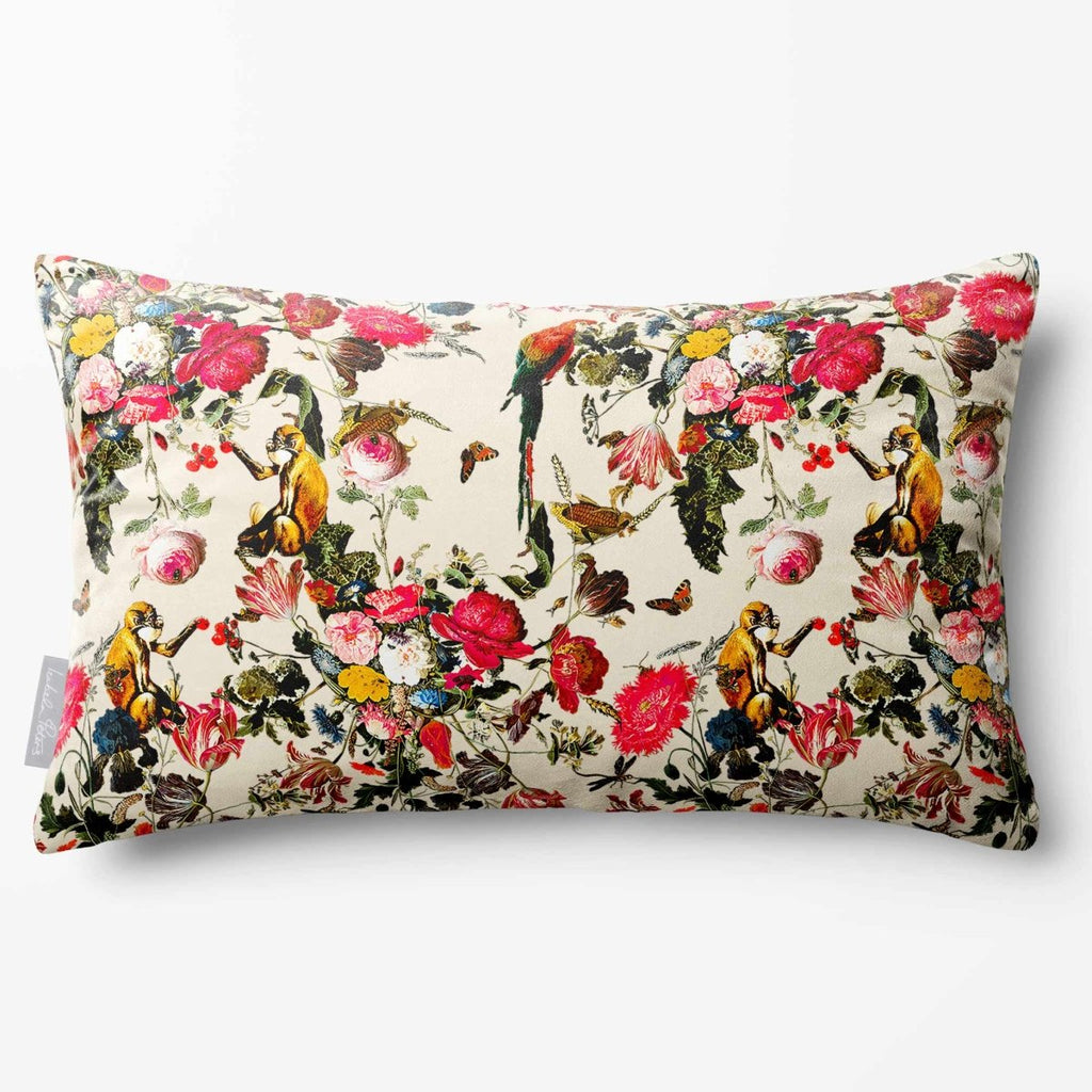 Monkey Puzzle | Sustainable Velvet Rectangle Cushion - Ivory Cream 50 x 30 cm Standard by Izabela Peters