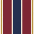 Close-up of the Signature Stripe Christmas napkin print in navy, burgundy and gold on cotton, showing broad stripes