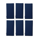 Plain navy cotton Christmas napkins, set of six, folded on white