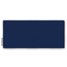Plain navy cotton Christmas table runner folded on white