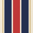 Close-up of the Signature Stripe Christmas tablecloth print in navy, red and burgundy on cotton, showing broad stripes