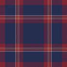 Close-up of the navy Tartan Christmas napkin print on cotton, showing the tartan check