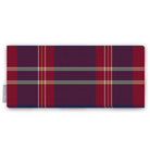 Navy Tartan Christmas table runner folded on white, showing the tartan check