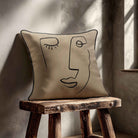 Open Face | Sustainable Velvet Cushion - Taupe 40 x 40 cm Standard by Izabela Peters