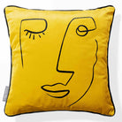Open Face | Sustainable Velvet Cushion - Mustard Ochre 40 x 40 cm Piped by Izabela Peters