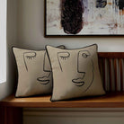 Open Face | Sustainable Velvet Cushion - Taupe 40 x 40 cm Standard by Izabela Peters