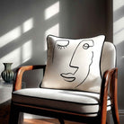 Open Face | Sustainable Velvet Cushion - White & Black 40 x 40 cm Standard by Izabela Peters