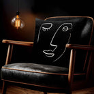 Open Face | Sustainable Velvet Cushion - Black & White 40 x 40 cm Standard by Izabela Peters