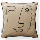 Open Face | Sustainable Velvet Cushion - Taupe 40 x 40 cm Piped by Izabela Peters