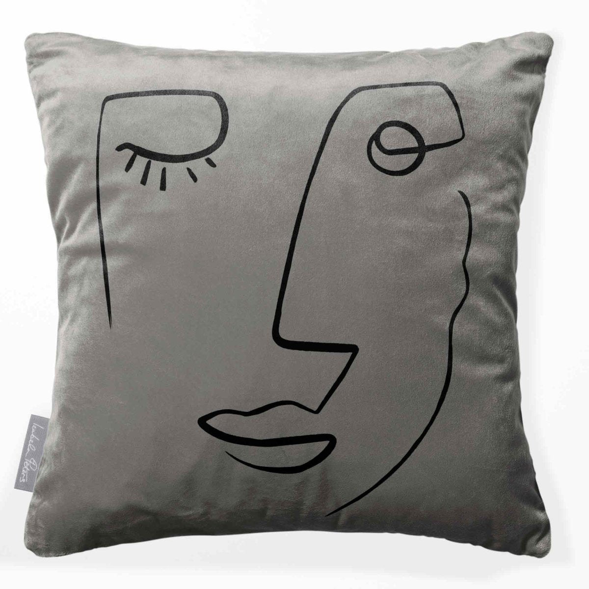 Open Face | Sustainable Velvet Cushion - Beluga 40 x 40 cm Standard by Izabela Peters