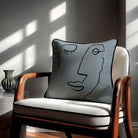 Open Face | Sustainable Velvet Cushion - French Grey 40 x 40 cm Standard by Izabela Peters